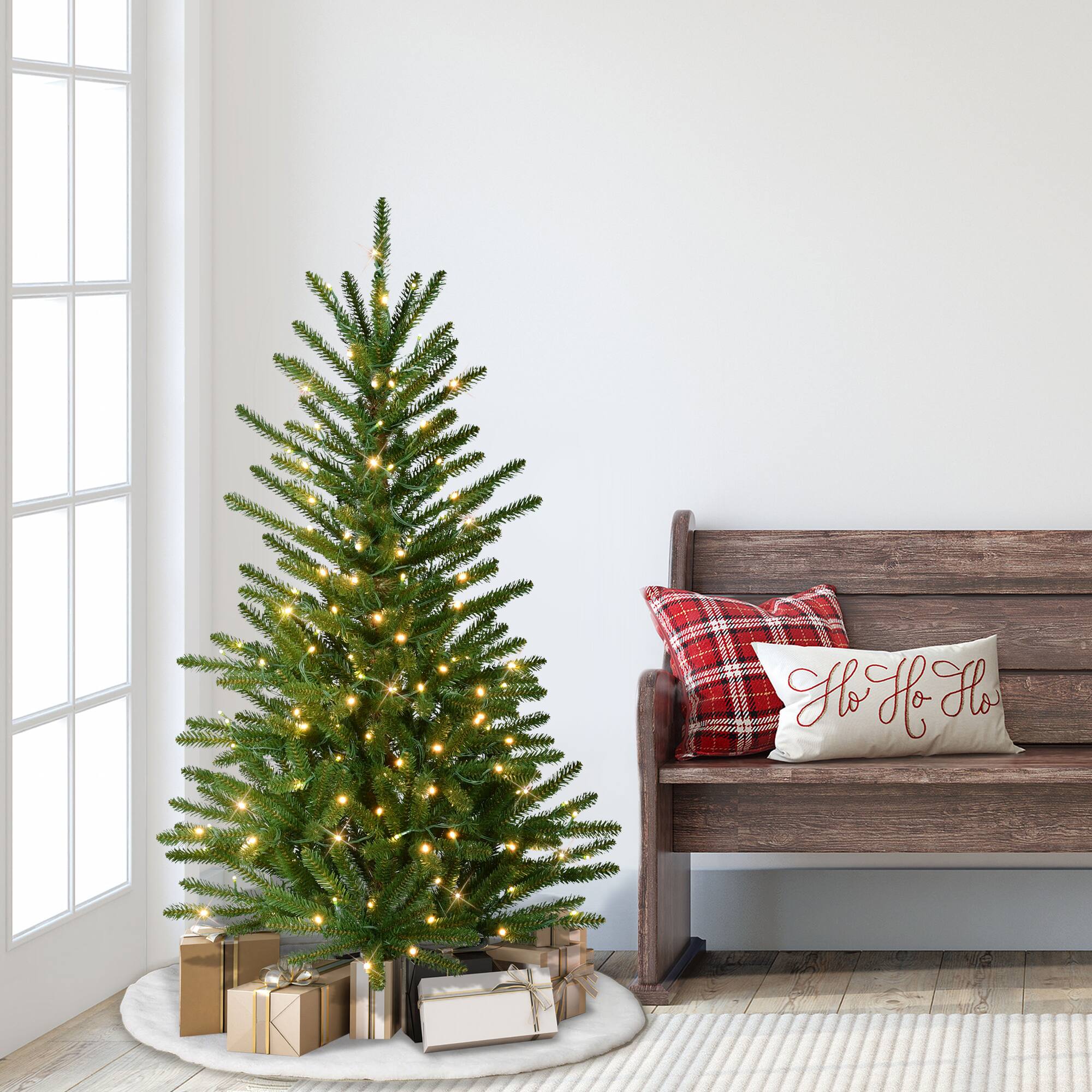4.5ft. Pre-Lit Mountain View Spruce Artificial Christmas Tree, Warm White LED Lights